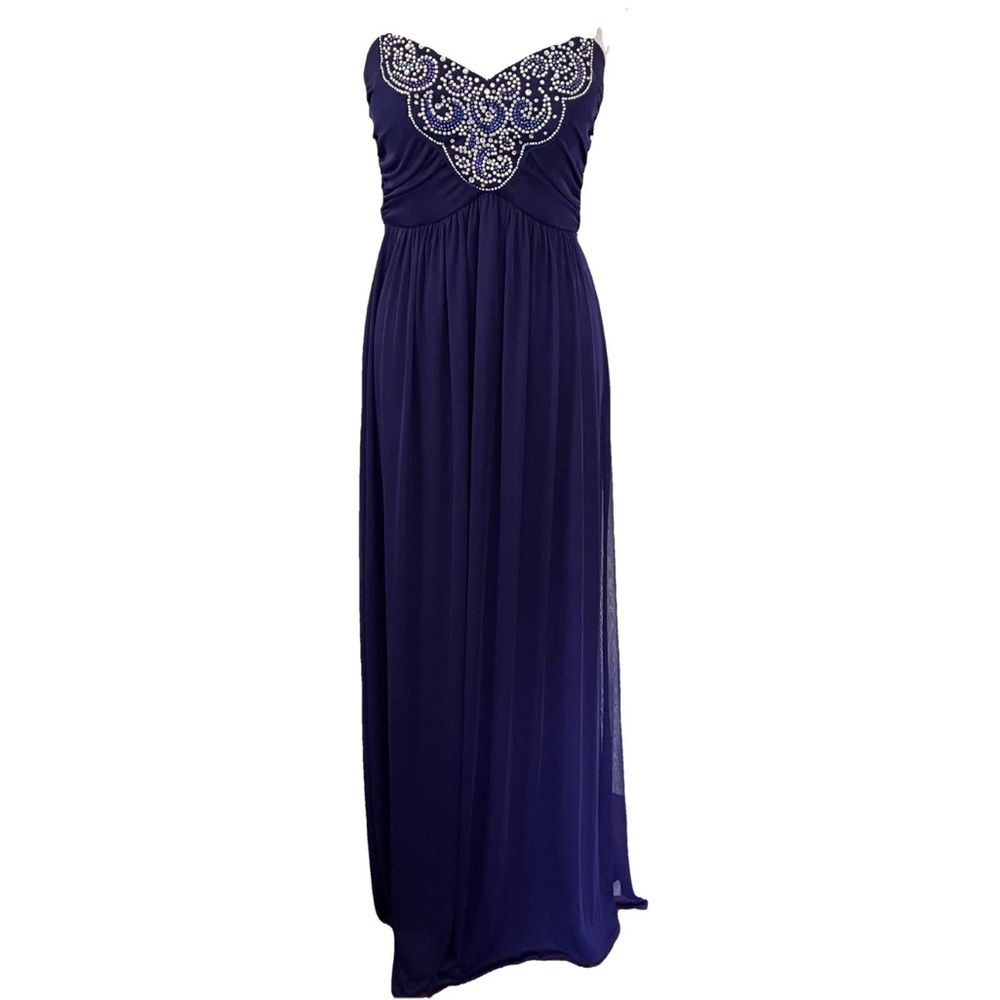 BLONDIE NITES Womens Strapless Formal Purple Maxi Gown Dress 7 y2k homecoming